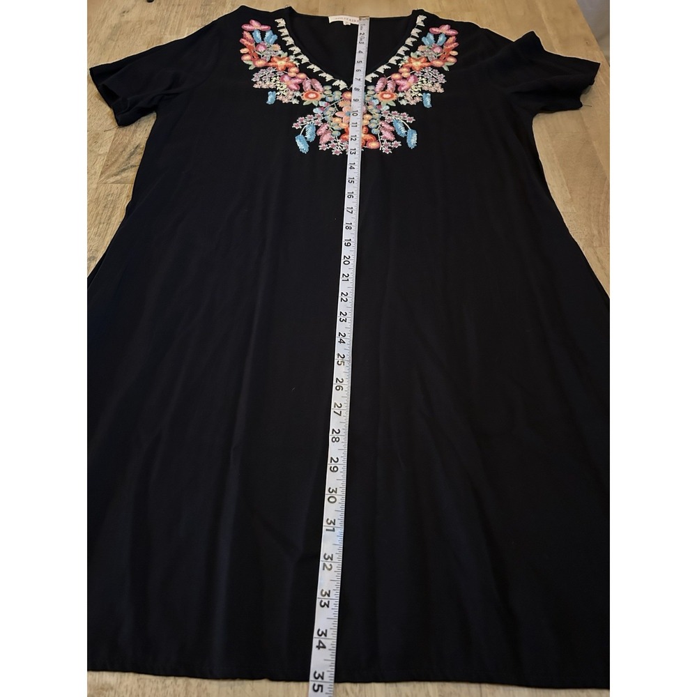 SOLITAIRE ANTHROPOLOGIE Women's Embroidered Dress Pockets Rayon Size S‎ - Picture 9 of 11